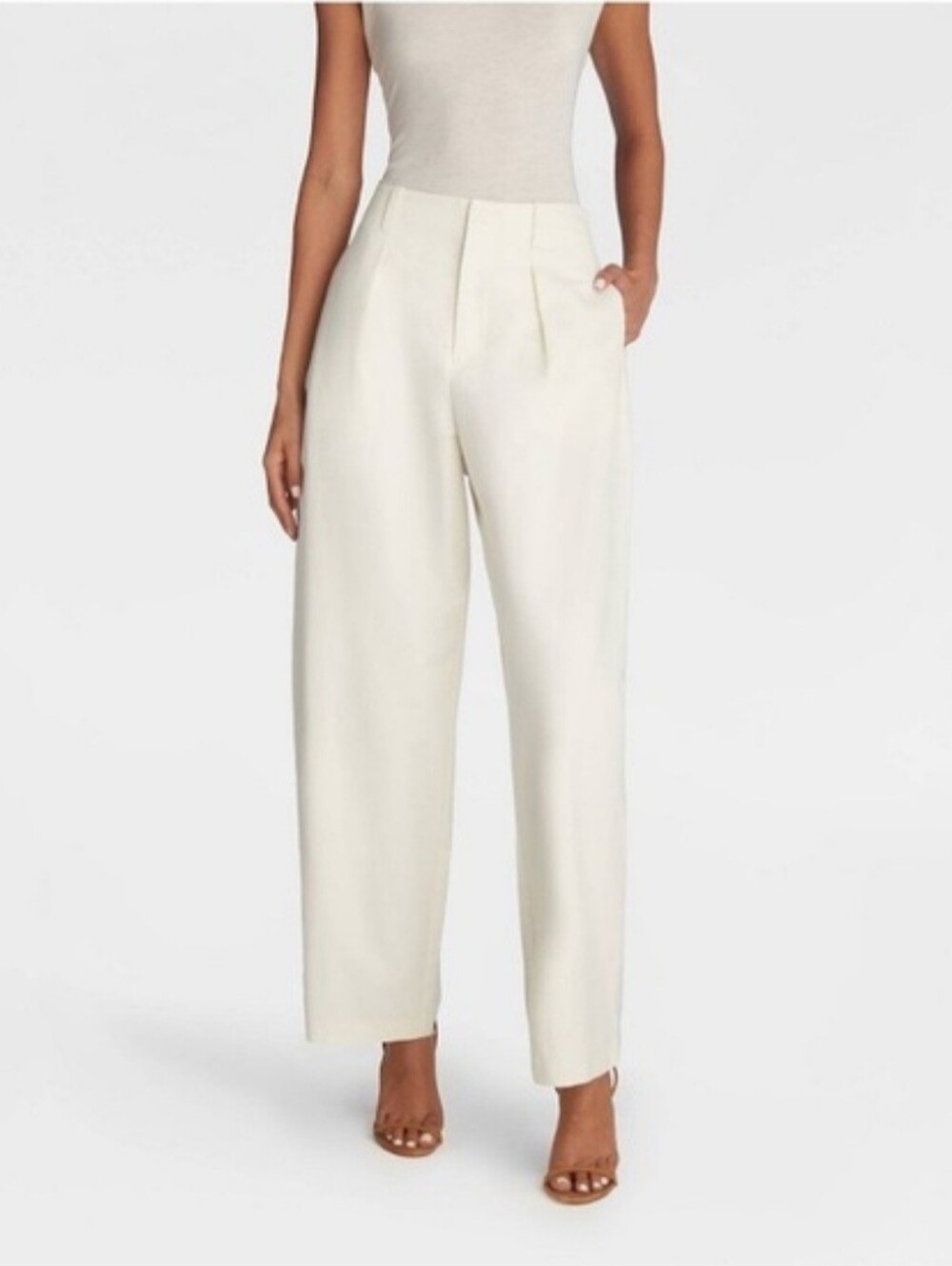 KBB by KAHLANA Women's "Th Mid-Rise BarrelLeg Trousers'